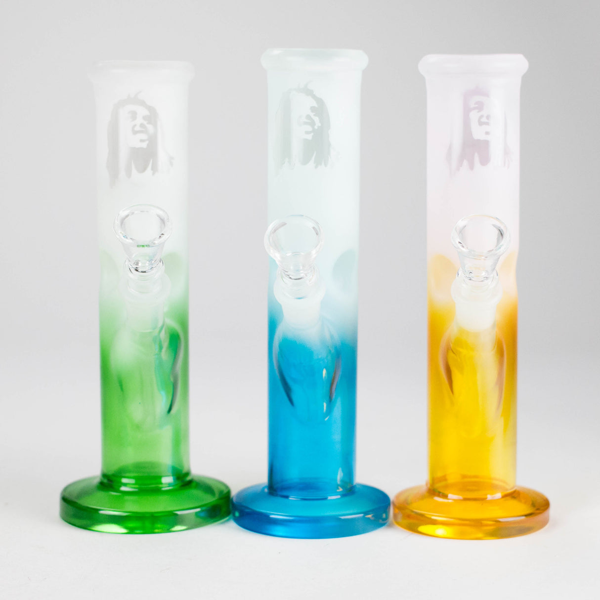 8" Straight Tube Glass Bong – Assorted Colors Glass Bong RMG WHOLESALE