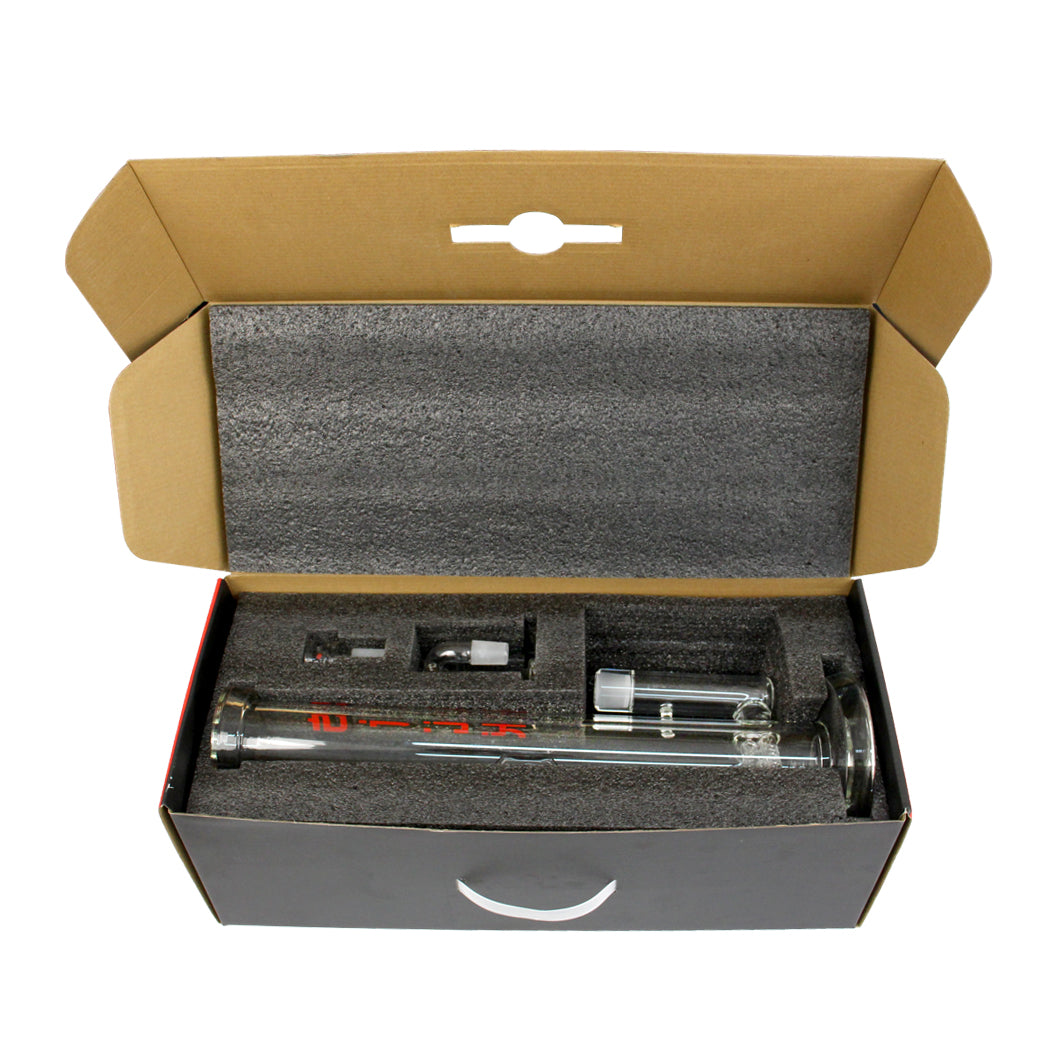 17" 10mm Straight Tube with Triple Inline Perc and Ash Catcher Glass Bong Small Biz Distributors