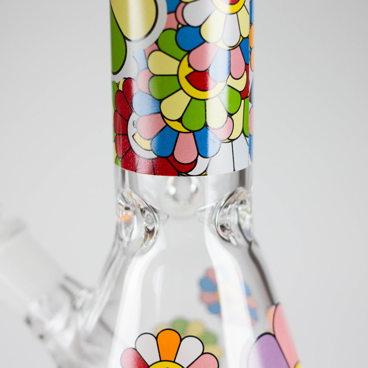 10″ Smile Flower Design Glass Beaker Bong Glass Bong 777 Smoke