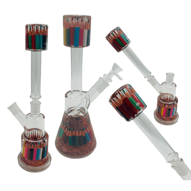 14" 2-Way Straight Glass Bong – Assorted Designs Glass Bong Canadian Distributor