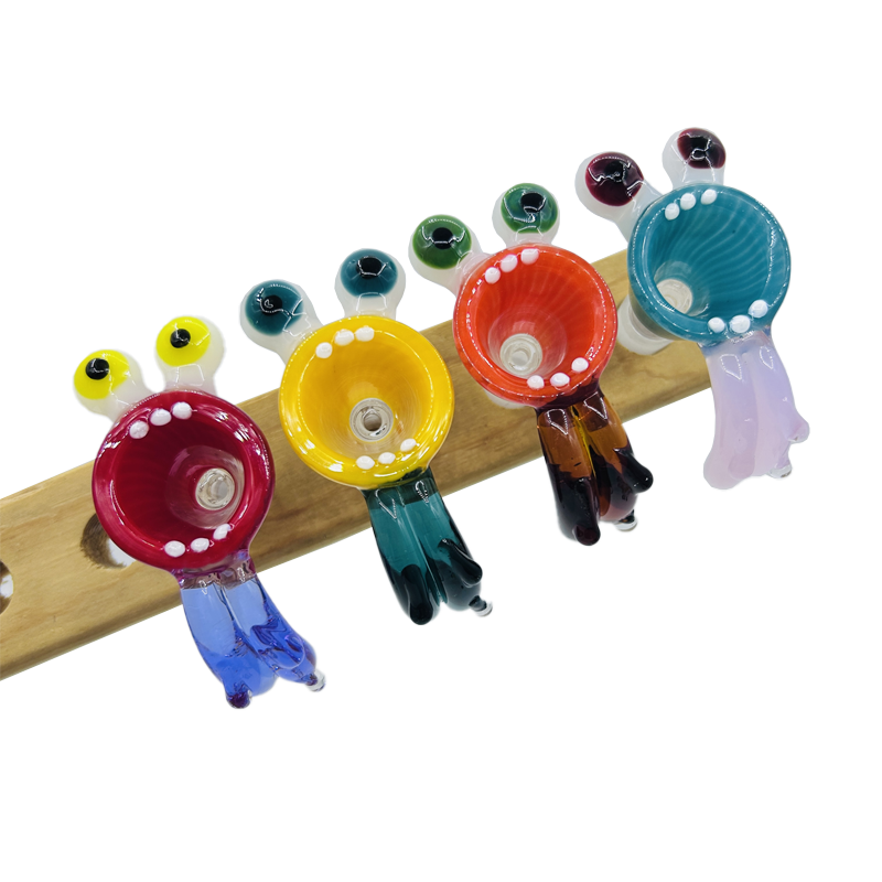 Color Handle Glass Bowl - Assorted (CC483) Bowl · Banger · Oil Burner Canadian Distributor