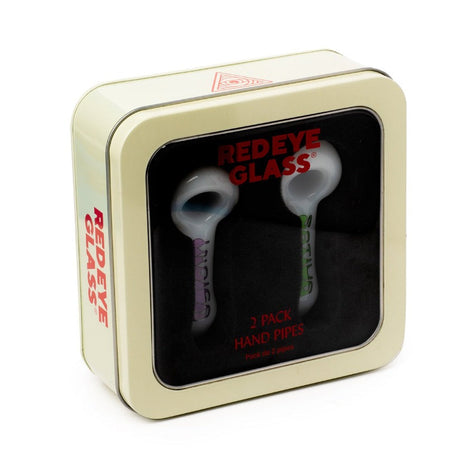 Red Eye Glass® | 3.75" Indica & Sativa Spoon Hand Pipe 2 Pack W/Collectible Tin Glass Pipe West Coast Gifts