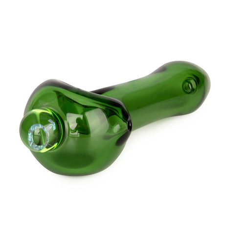 Red Eye Glass® | 3.75" Spoon Hand Pipe W/Ash Catcher Mouthpiece & Dichroic Image Marble (Assorted) Glass Pipe West Coast Gifts