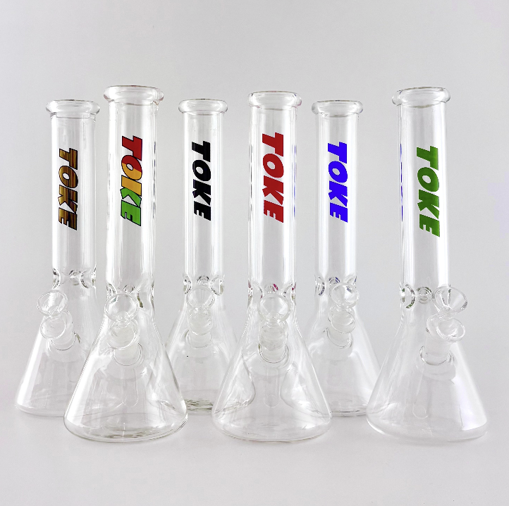 TOKE - 12" Beaker Bongs – 4mm Thick Glass Glass Bong Super Supplys Inc