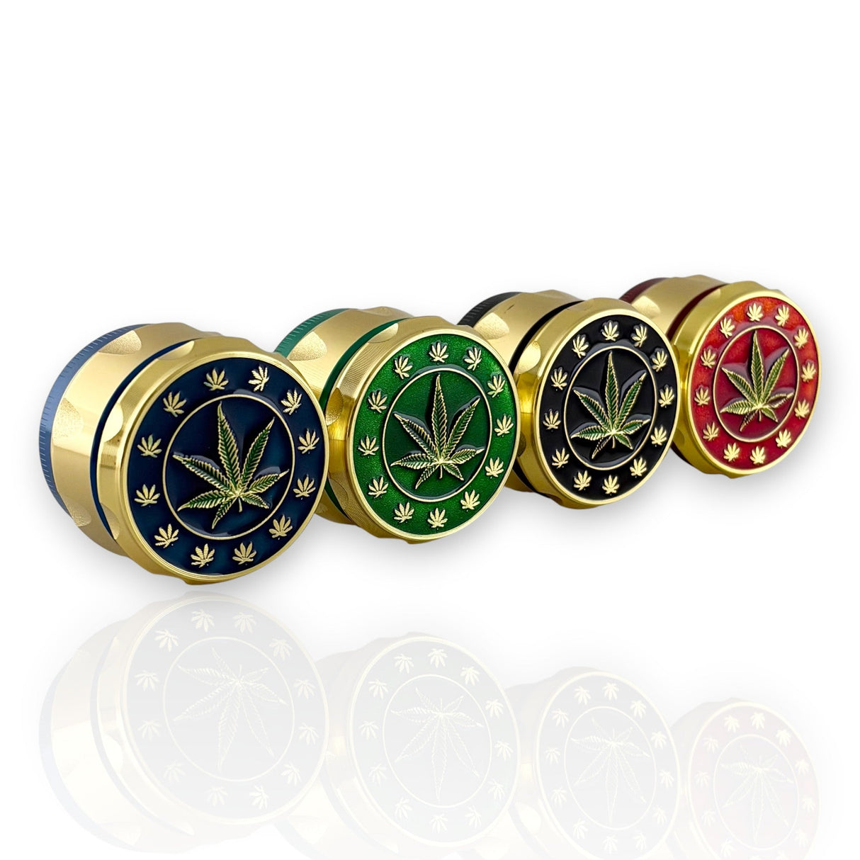 40mm 4-Part Leaf Engraving Tobacco Grinder-12CT Display Pack Super Supplys Inc