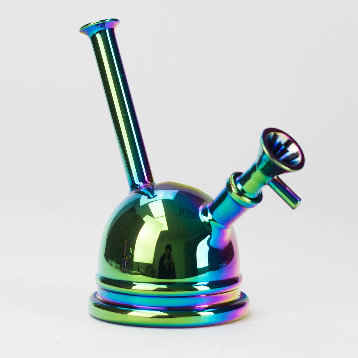 7" Solid Color Electroplate Glass Bubbler Glass Bong 777 Smoke Green