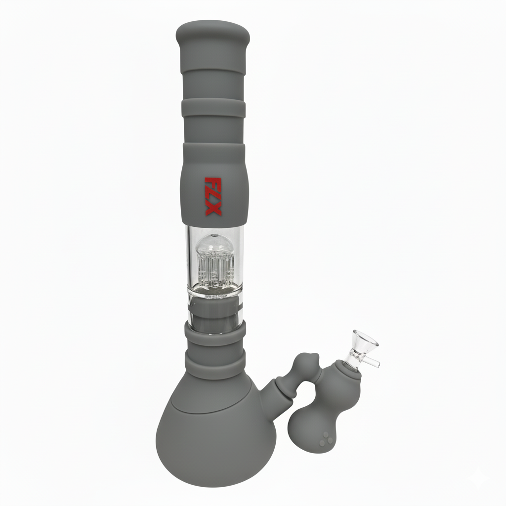 FLX | G400 – 10" Silicone Capacitor Bong Resin · Silicone · Plastic Bong Bestfive Enterprise Ltd. Gray