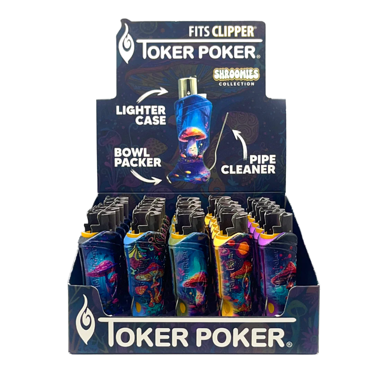 Toker Poker® | Clipper Lighter – Assorted (25-PC Display) Lighter Toker Poker Shroomies
