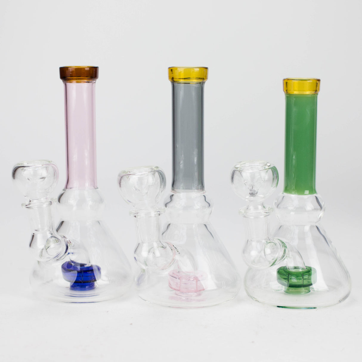 6" Cone difuser assorted bong | 14mm Bowl Joint | Stemless Design