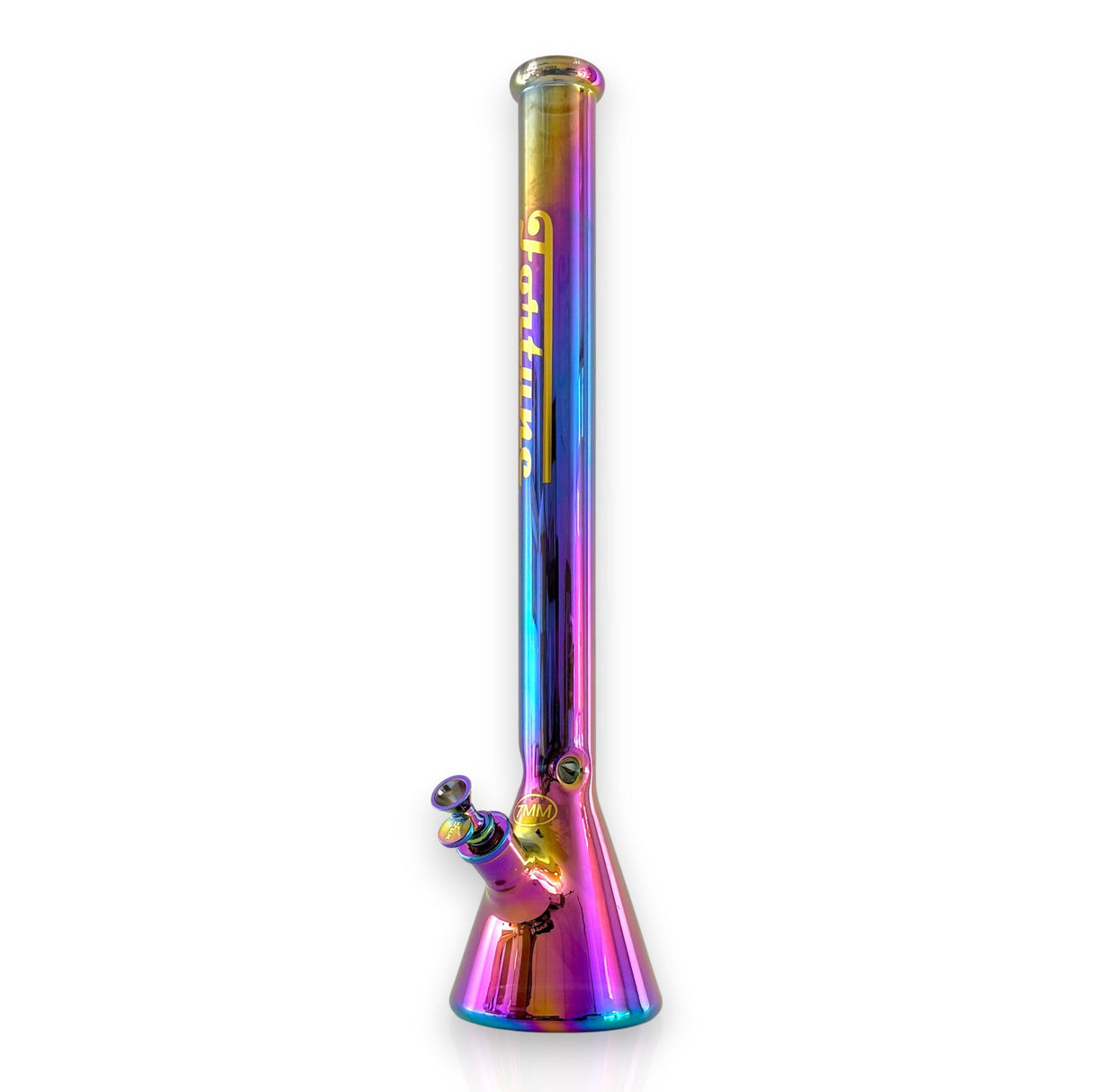 Fortune | 24" Electroplated 7MM Beaker Water Pipe Glass Bong Fortune Rainbow