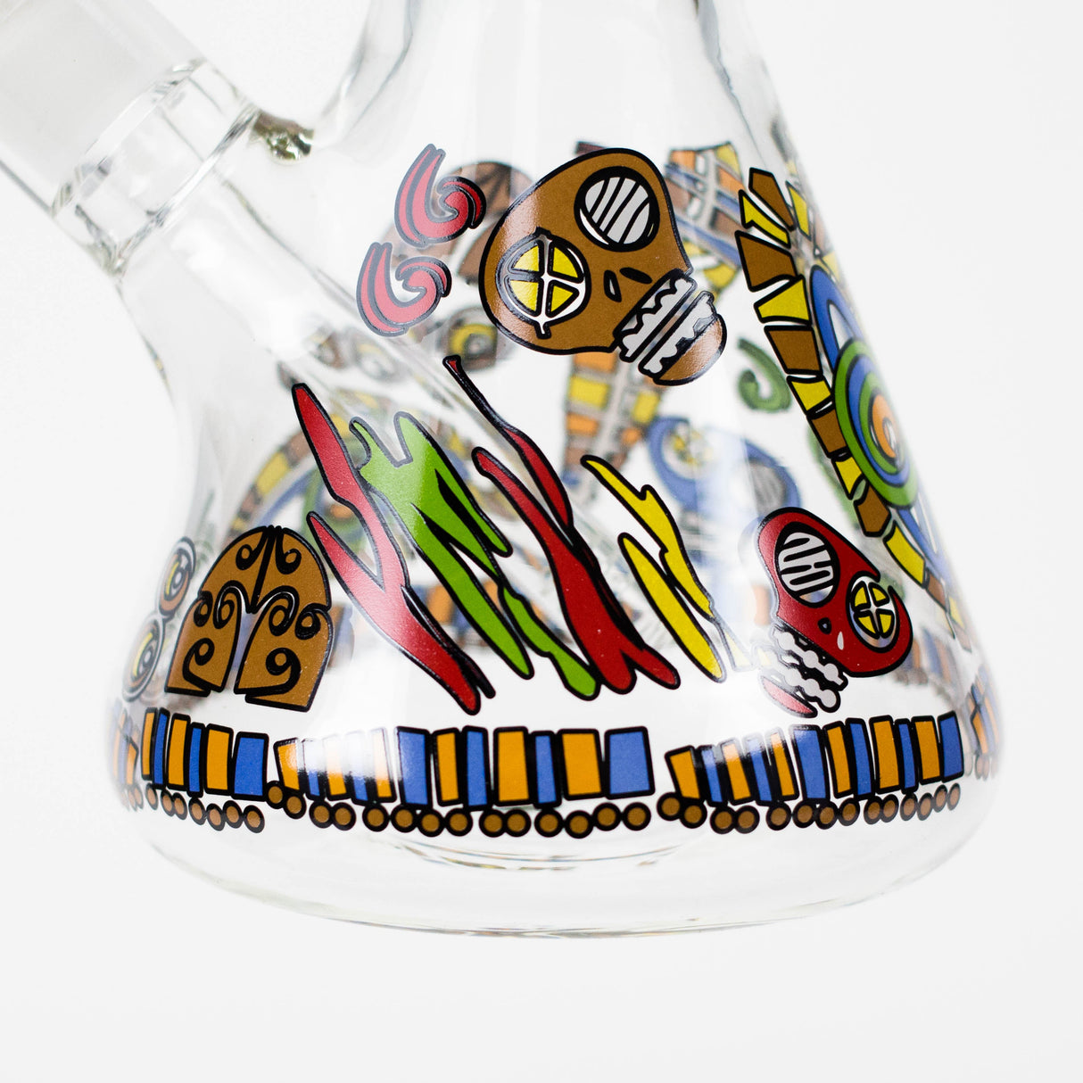 14" 7mm Glass Bong With Abstract Art Design Glass Bong 777 Smoke