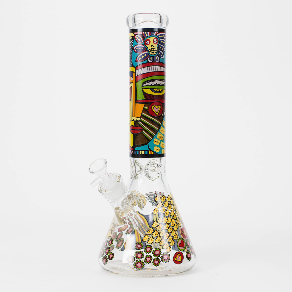 14" 7mm Glass Bong With Abstract Art Design Glass Bong 777 Smoke Design 2