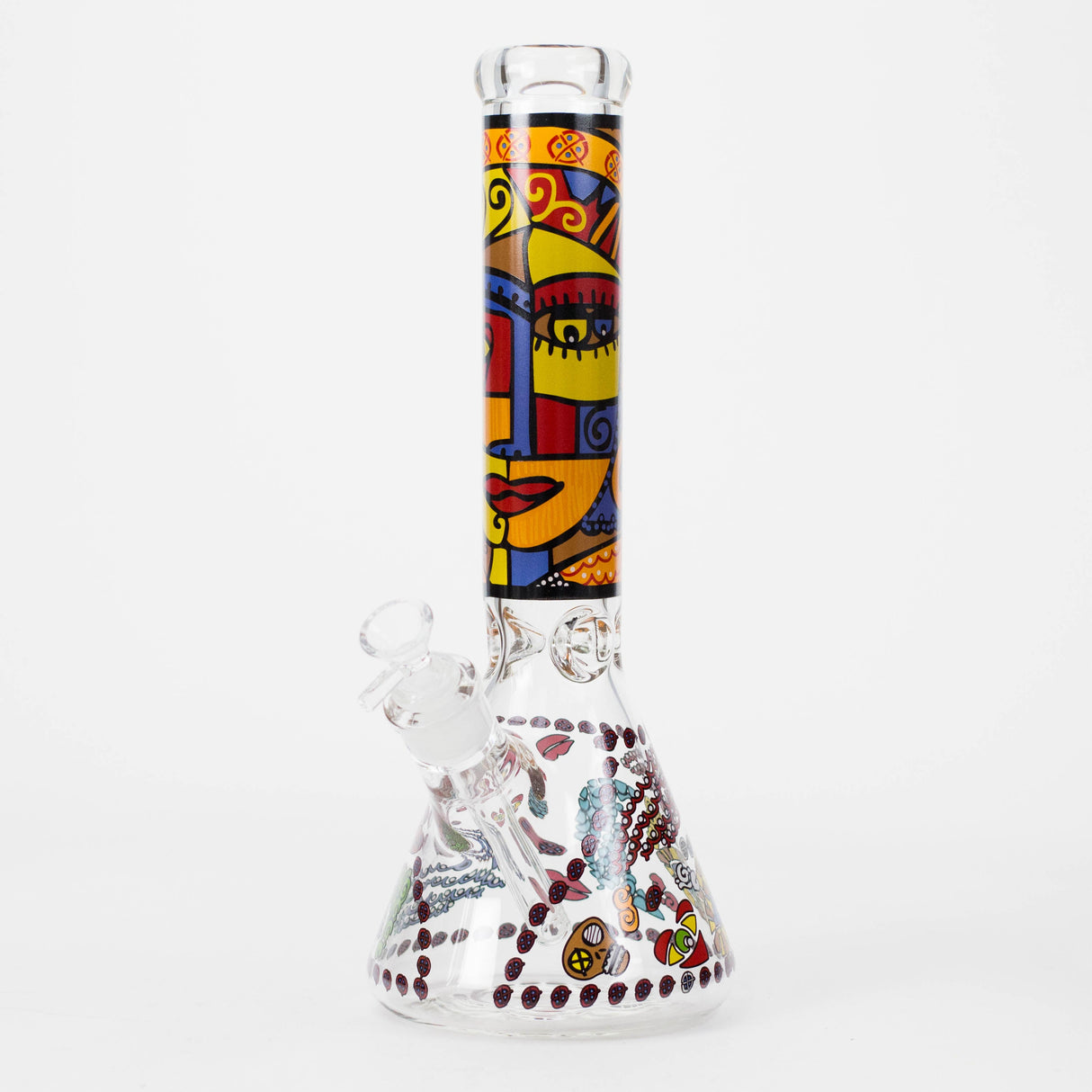 14" 7mm Glass Bong With Abstract Art Design Glass Bong 777 Smoke Design 4