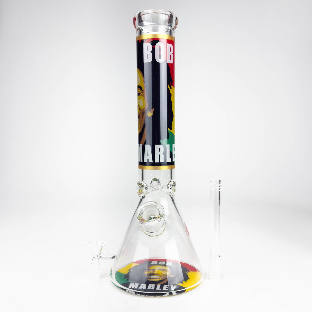14" BM Design Glass Bong – 7mm Thick with Ice Catcher Glass Bong 777 Smoke