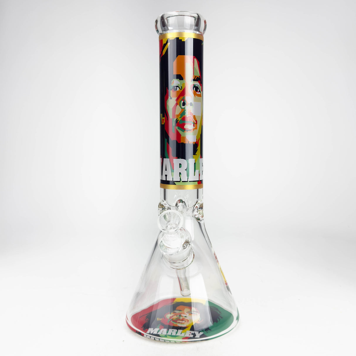 14" BM Design Glass Bong – 7mm Thick with Ice Catcher Glass Bong 777 Smoke Design3