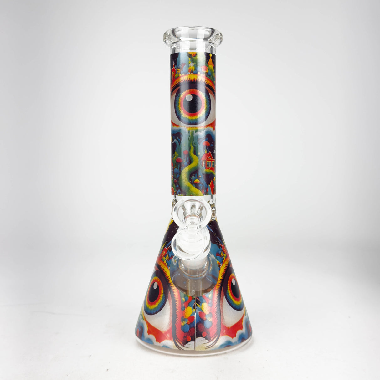 10″ Eyes Design Glass Beaker Water Pipe Glass Bong 777 Smoke