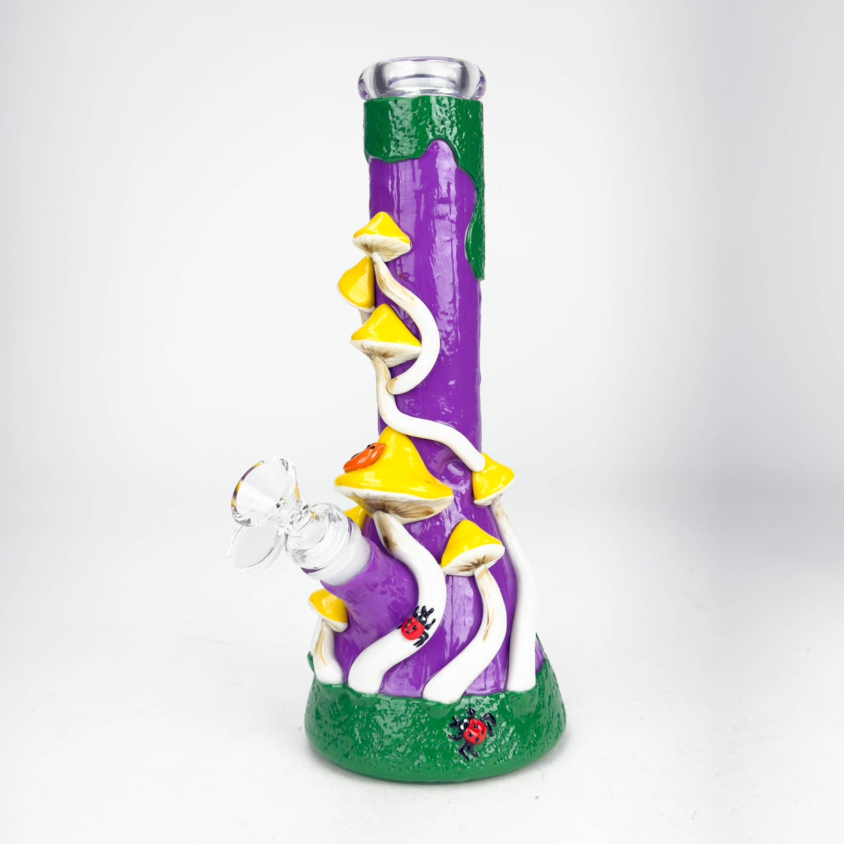 10" 3D Mushroom Design Glass Beaker Bong