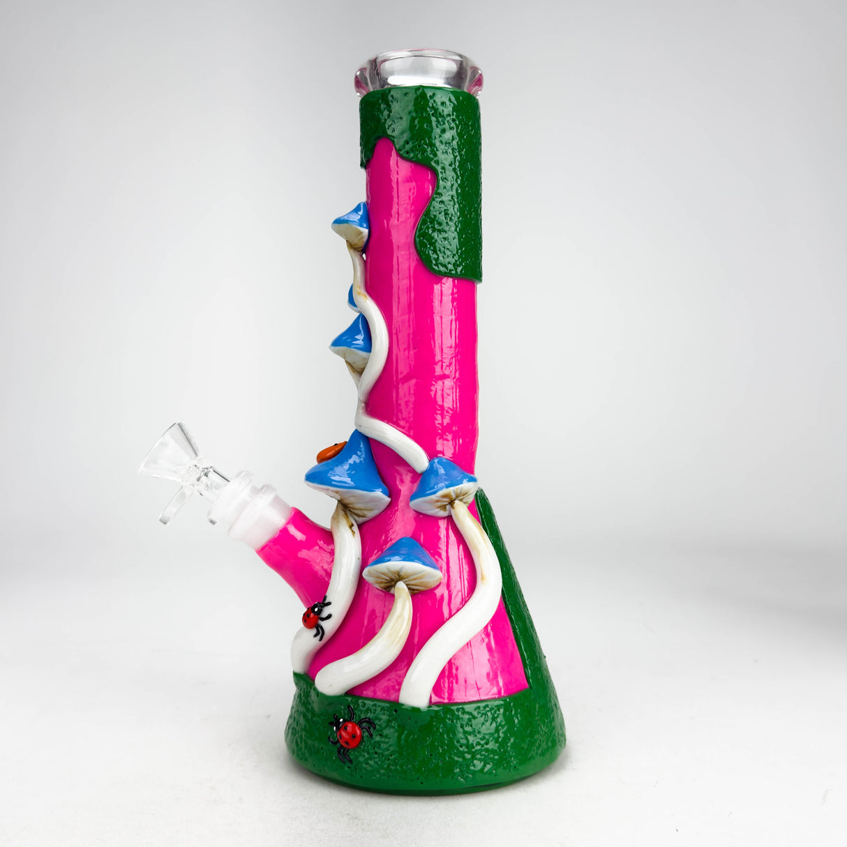 10" 3D Mushroom Design Glass Beaker Bong