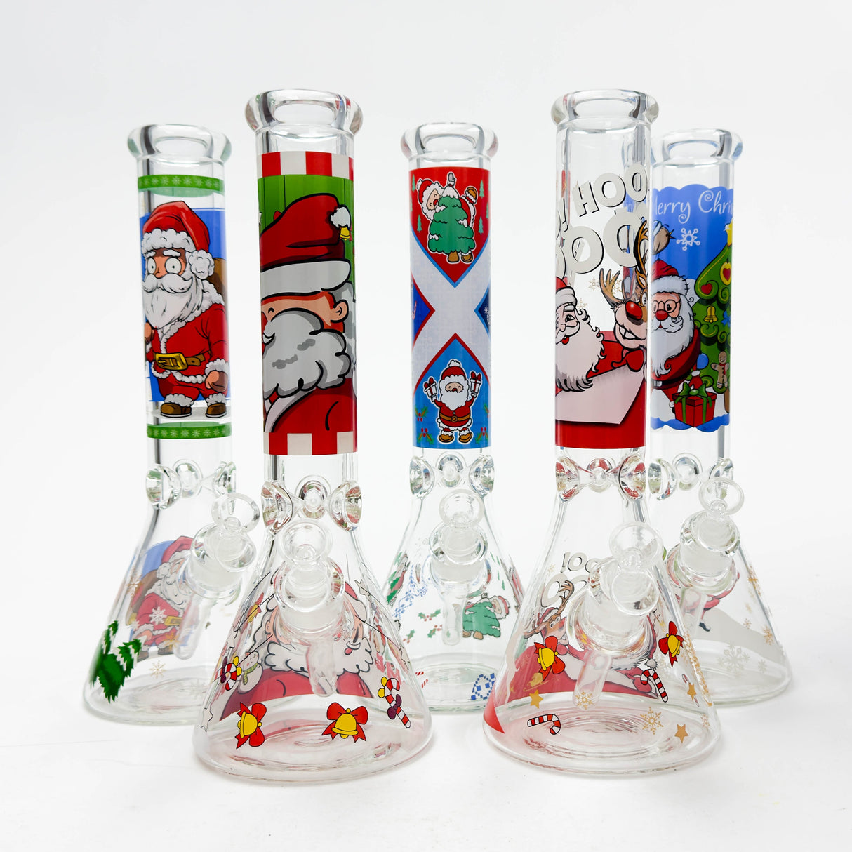 14" Holiday Series 7mm Thick Glass Water Bong – Glow in the Dark Glass Bong LEHIGH WHOLESALE