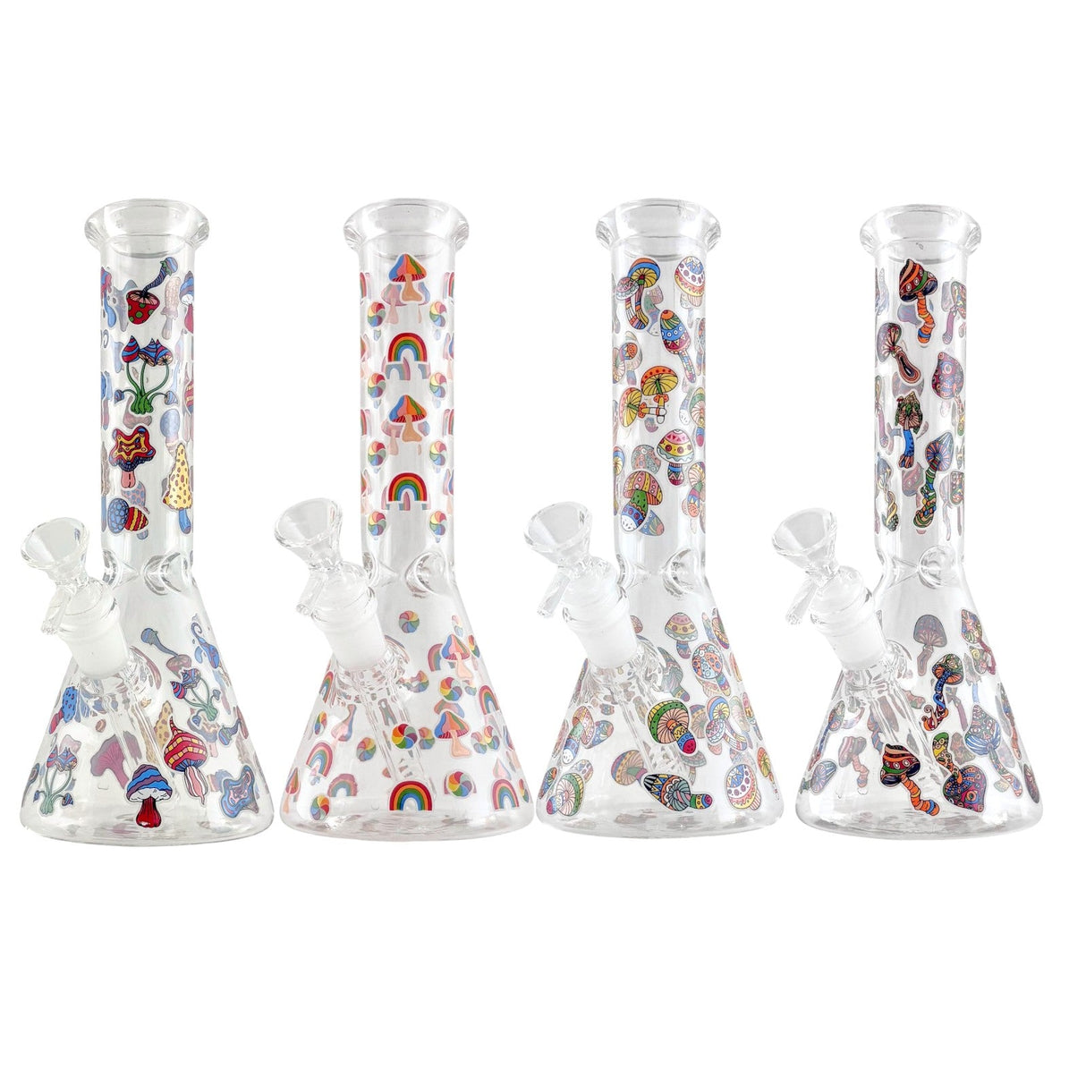 10" Psychedelic Shroomscape Beaker Bong – 4mm Thick Glass Glass Bong Super Supplys Inc