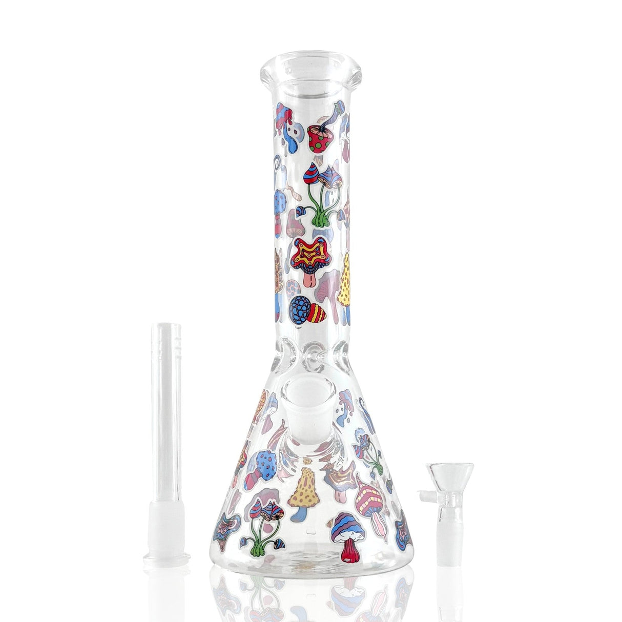 10" Psychedelic Shroomscape Beaker Bong – 4mm Thick Glass Glass Bong Super Supplys Inc