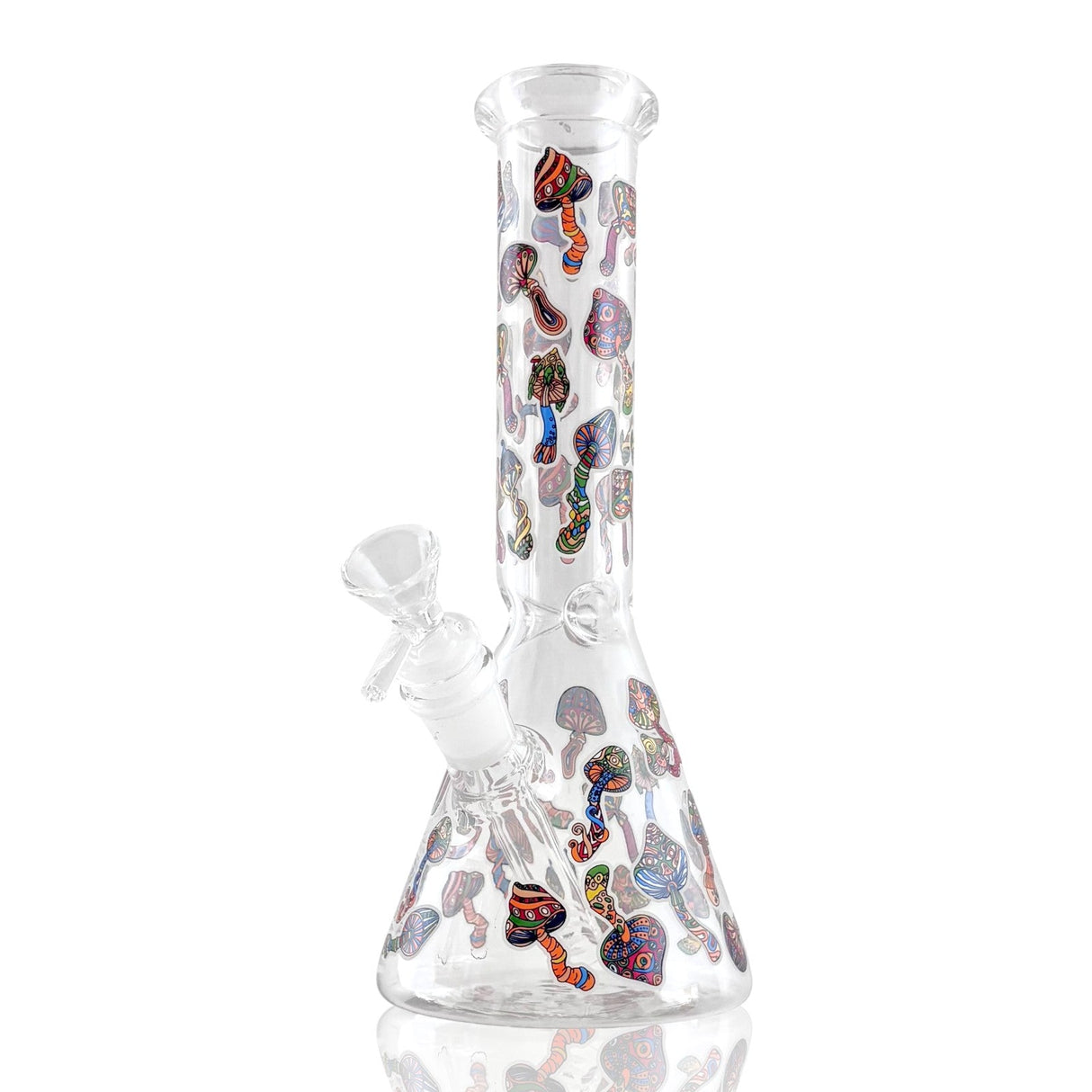 10" Psychedelic Shroomscape Beaker Bong – 4mm Thick Glass Glass Bong Super Supplys Inc Design D