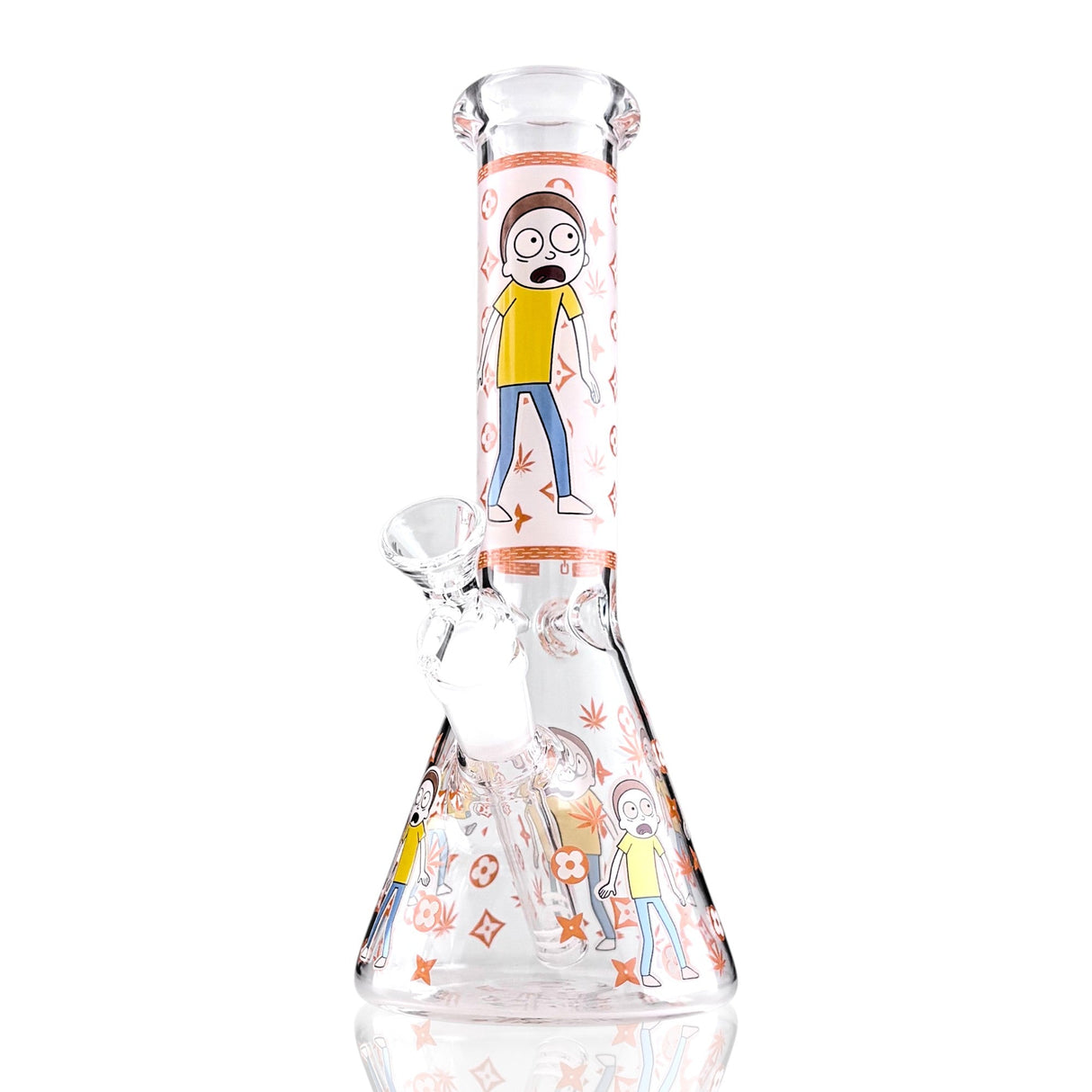 10" Animated Art Beaker Bong Series – 4mm Thick Glass Glass Bong Super Supplys Inc Orange
