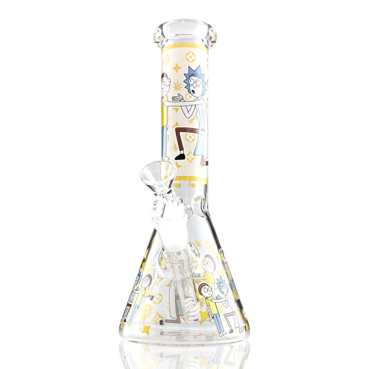 10" Animated Art Beaker Bong Series – 4mm Thick Glass Glass Bong Super Supplys Inc Yellow