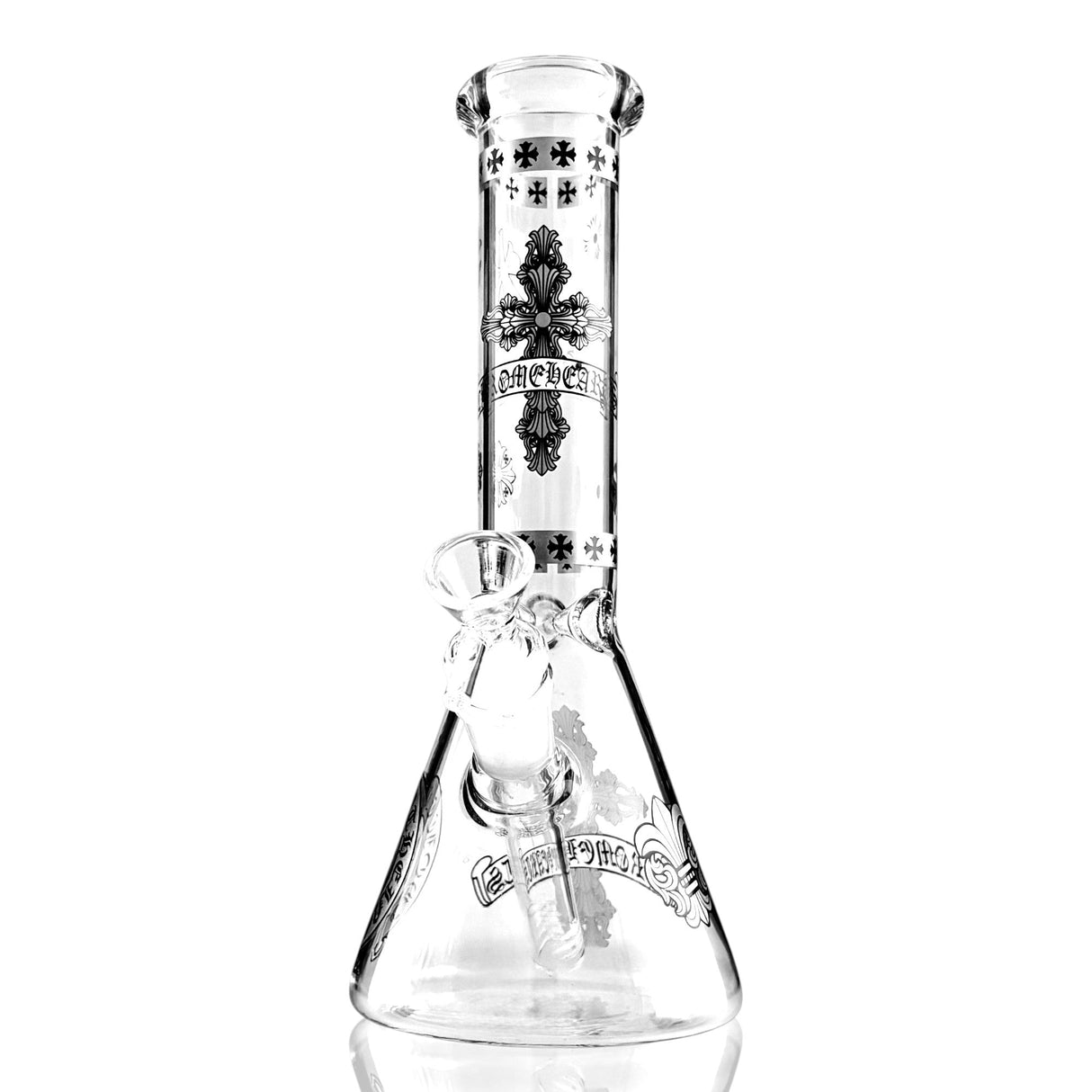 10" Gothic Cross Beaker Bong Series – 4mm Thick Glass Glass Bong Super Supplys Inc Design C