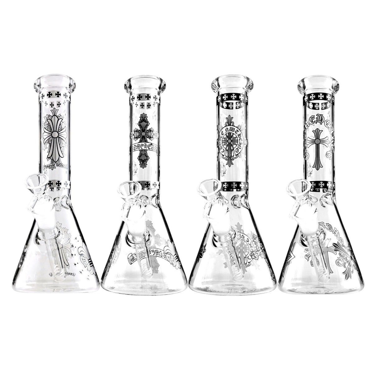10" Gothic Cross Beaker Bong Series – 4mm Thick Glass Glass Bong Super Supplys Inc