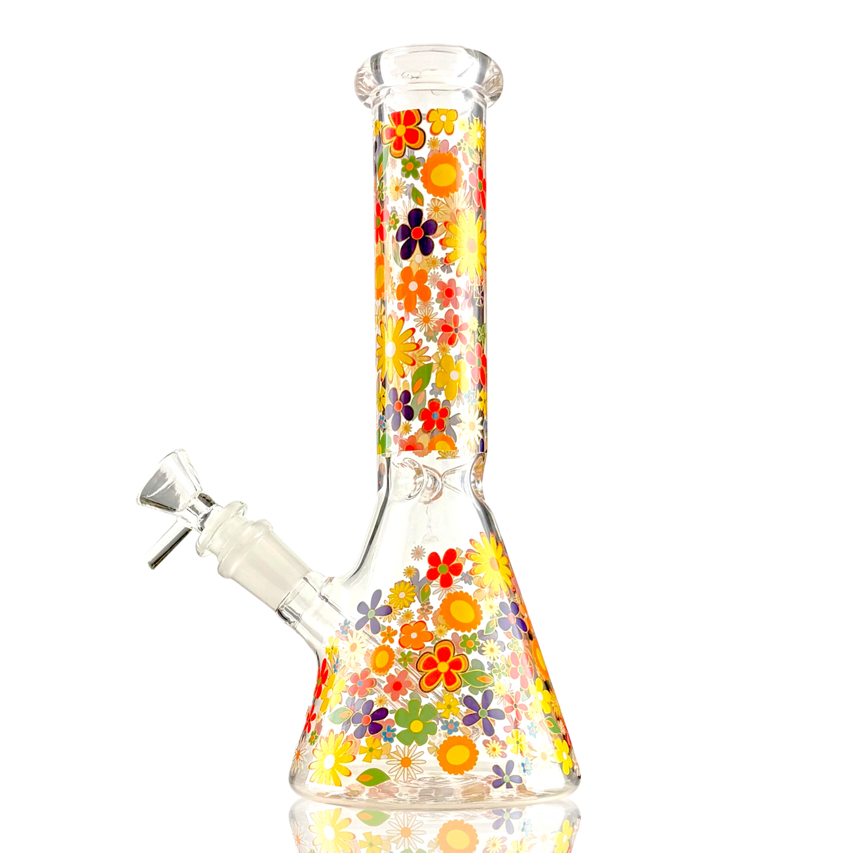 10" Floral Garden Beaker Bong Series – 4mm Thick Glass Glass Bong Super Supplys Inc
