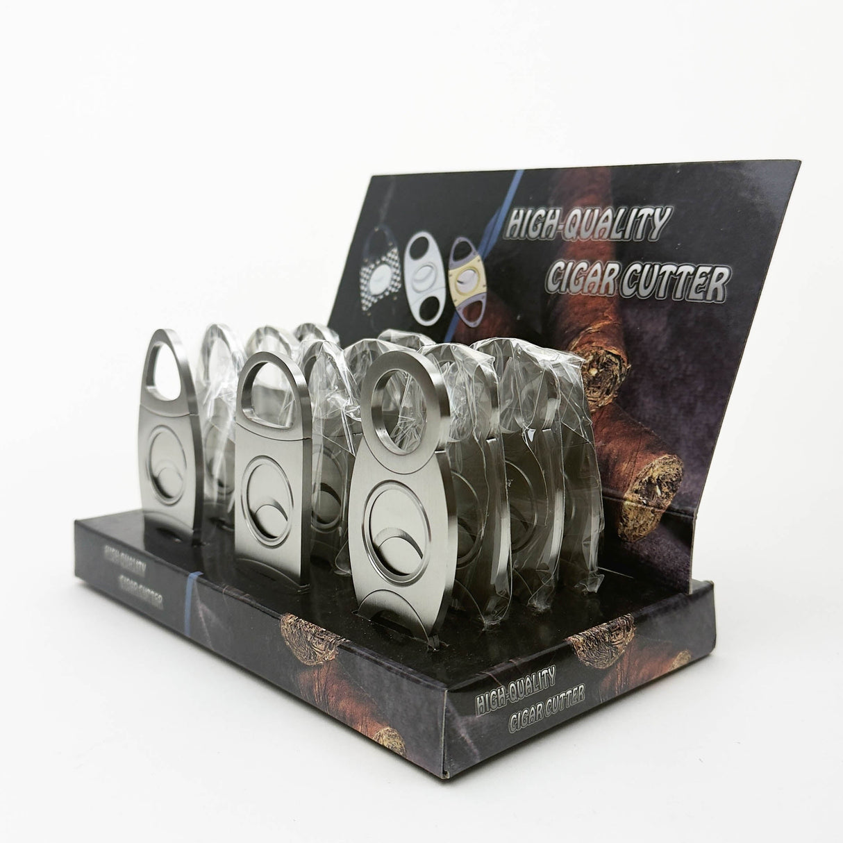 Sttainless Steel Cigar Cutter – 12CT Display | Model 568 Cutter LEHIGH WHOLESALE