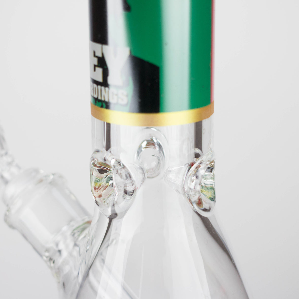 14" BM Design Glass Bong – 7mm Thick Heavy Duty Beaker Water Pipe Glass Bong 777 Smoke