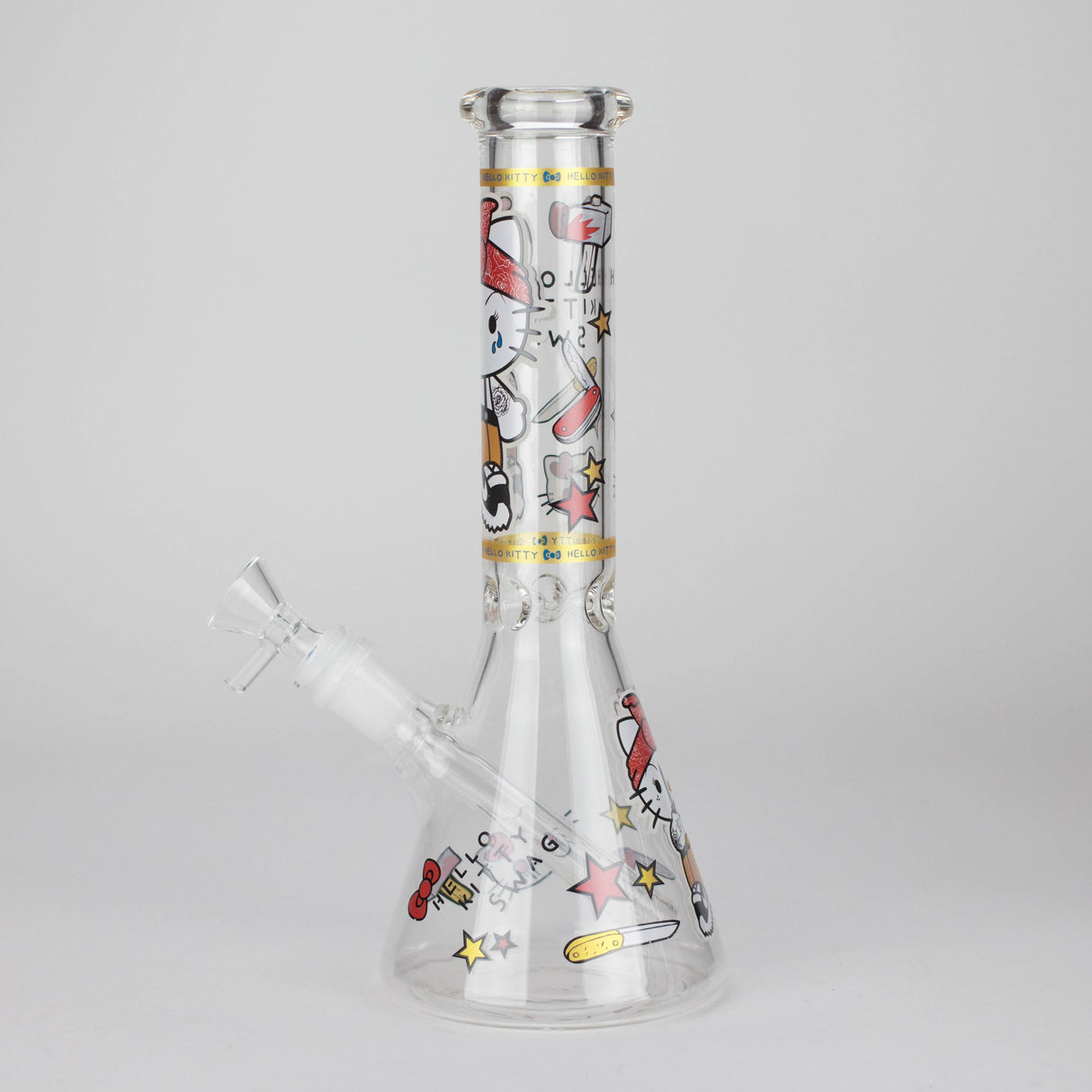 10" Wild Kitty Design Glass Beaker Bong Glass Bong 777 Smoke