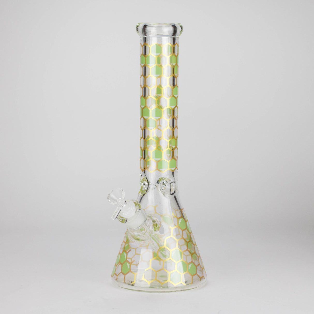 14" Beehive Design 7mm Thick Heavy Duty Glass Beaker Bong Glass Bong 777 Smoke Green