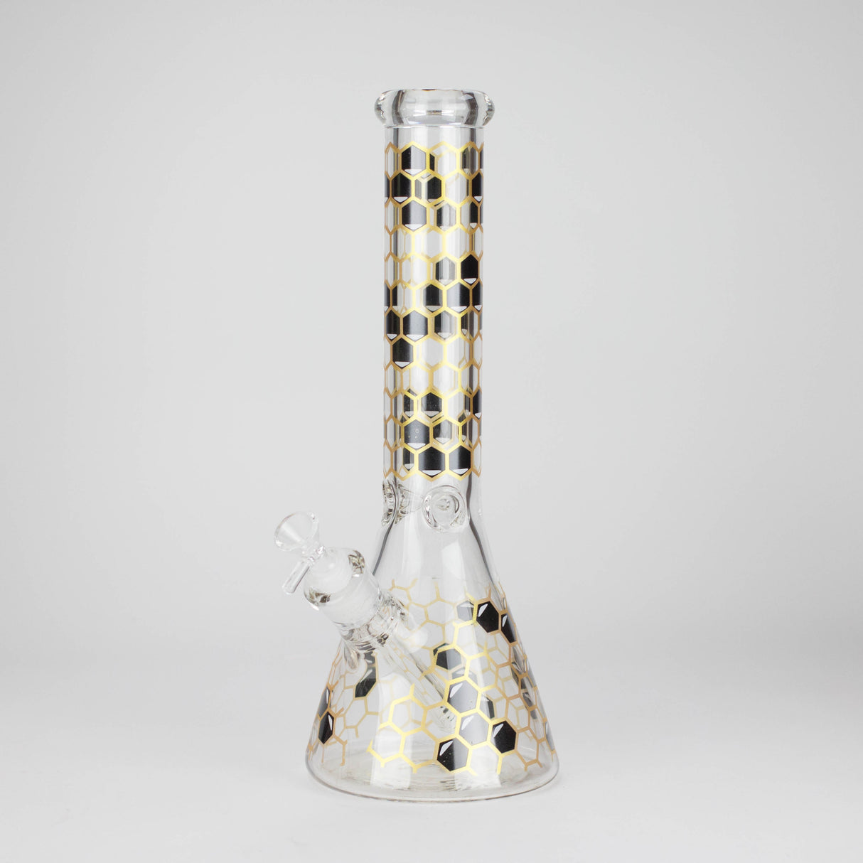 14" Beehive Design 7mm Thick Heavy Duty Glass Beaker Bong Glass Bong 777 Smoke Gray