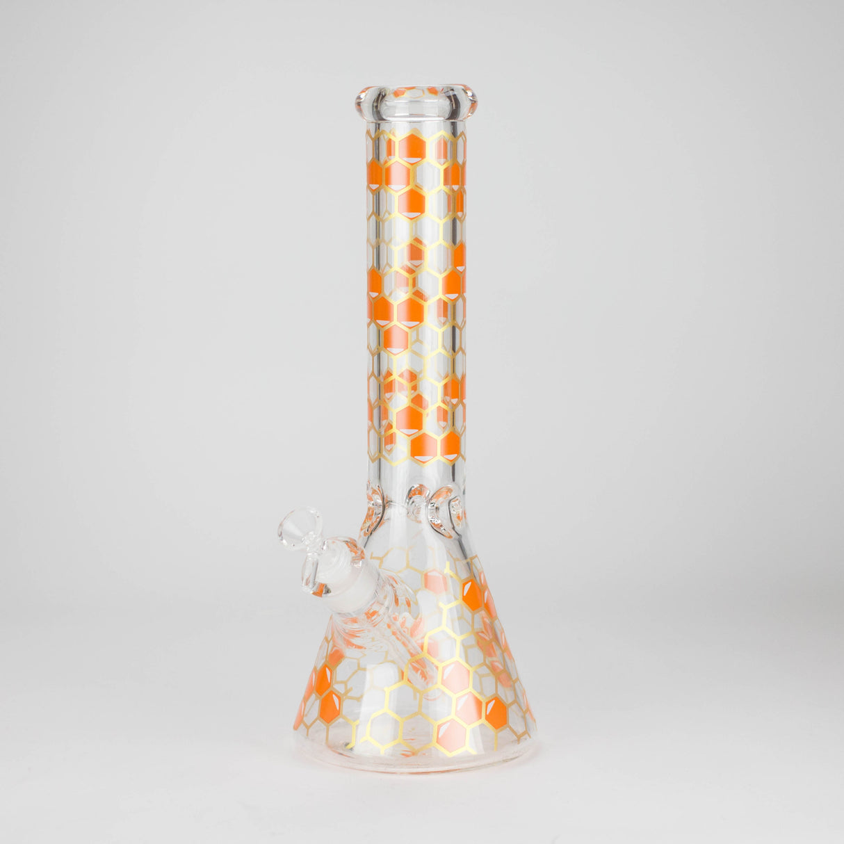 14" Beehive Design 7mm Thick Heavy Duty Glass Beaker Bong Glass Bong 777 Smoke Orange