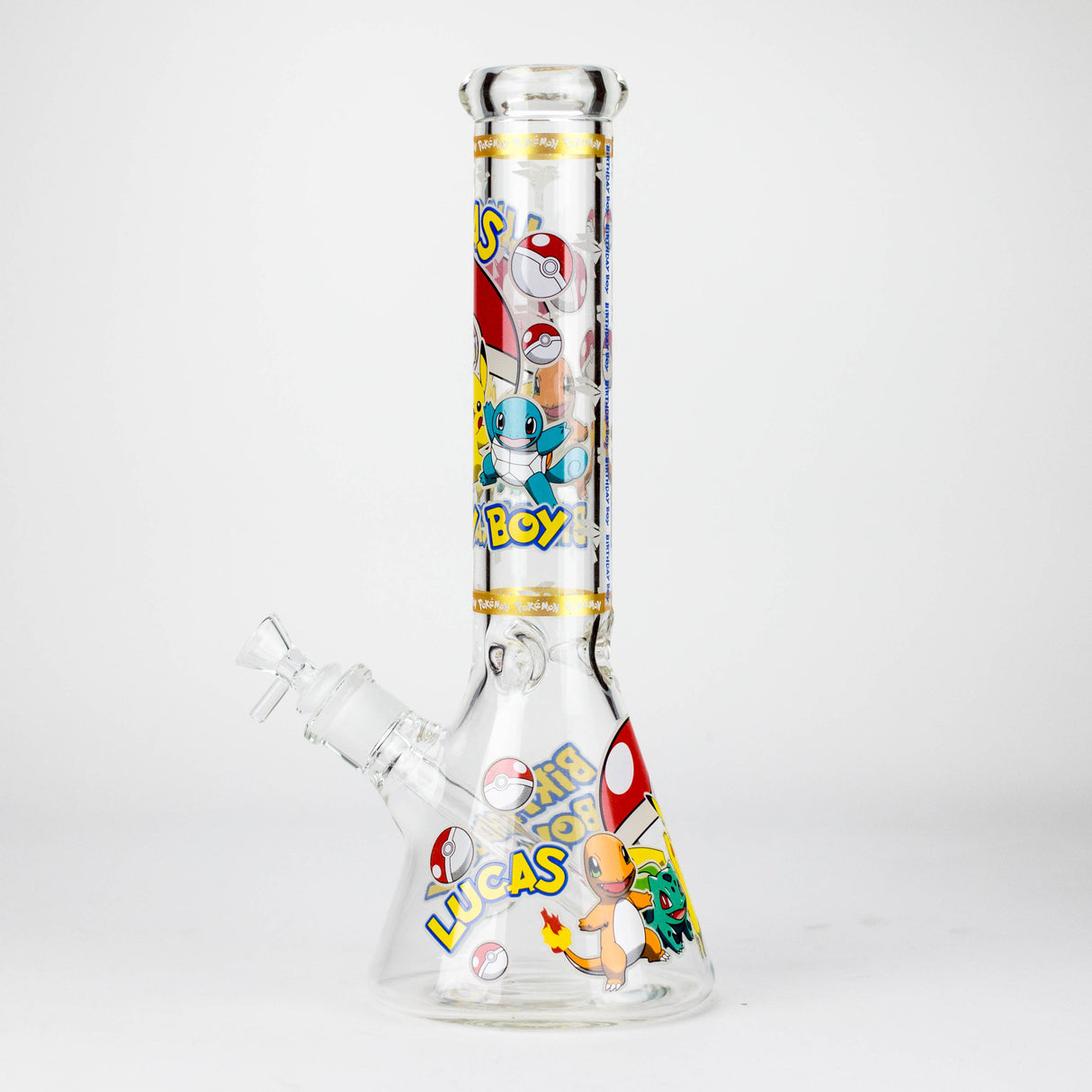14" Carton Design 7mm Thick Heavy Duty Glass Beaker Bong – Glow in the Dark