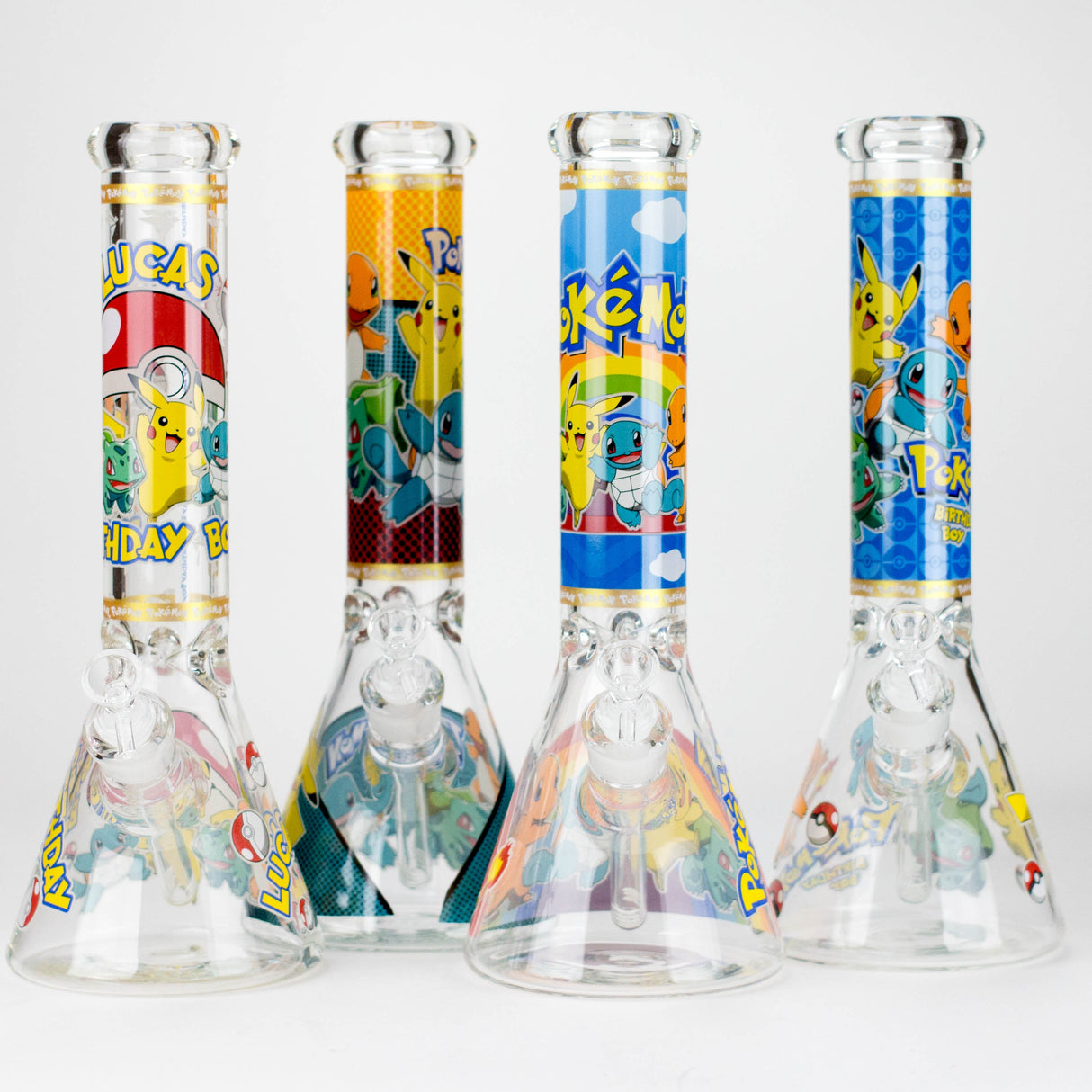 14" Carton Design 7mm Thick Heavy Duty Glass Beaker Bong – Glow in the Dark