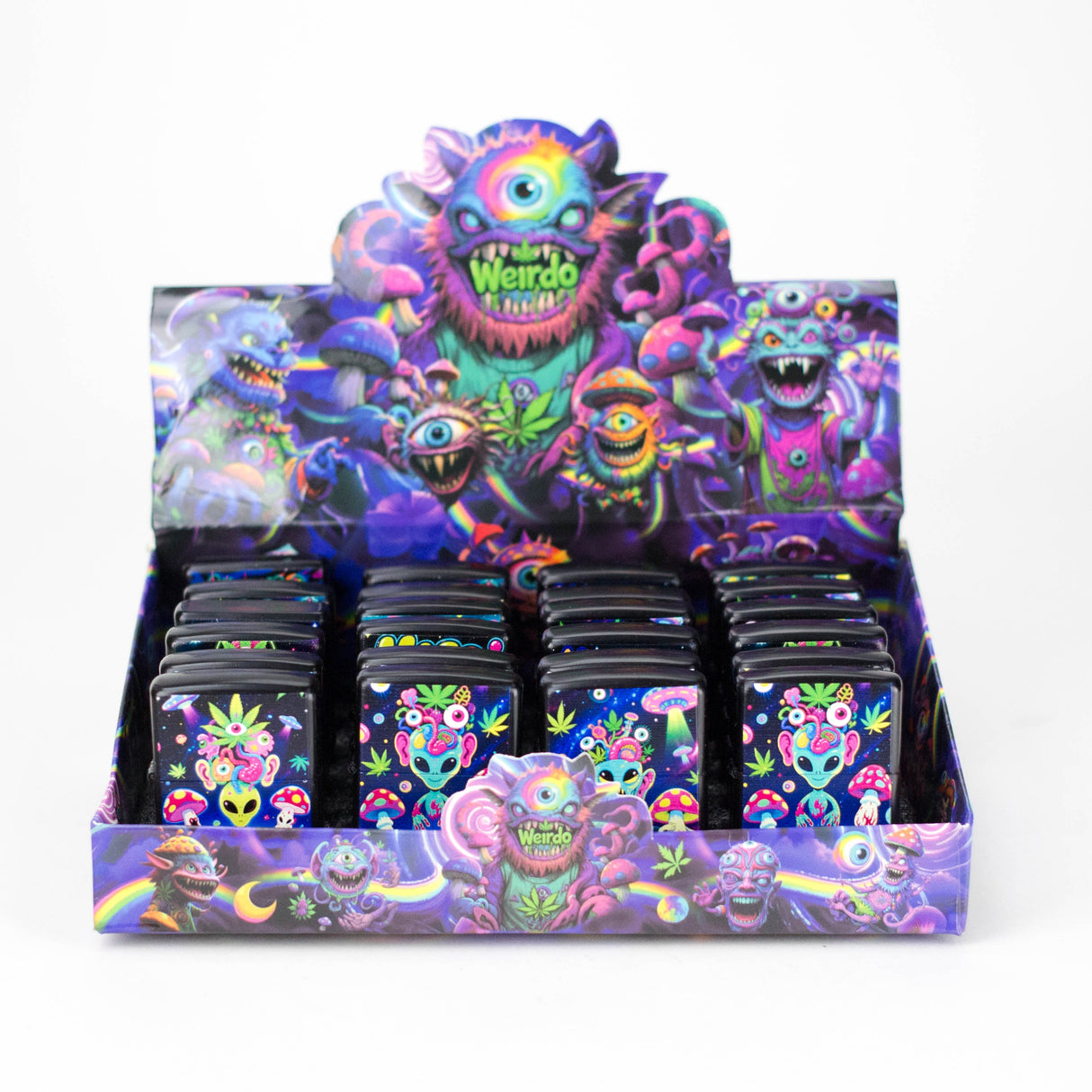 Mushroom Spirit Design Flip-Top Lighter – Box of 24