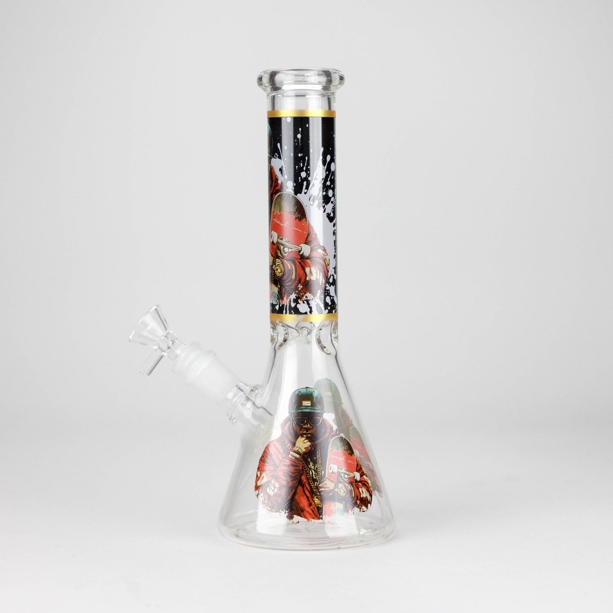 10" Hip Hop Design Glass Beaker Bong