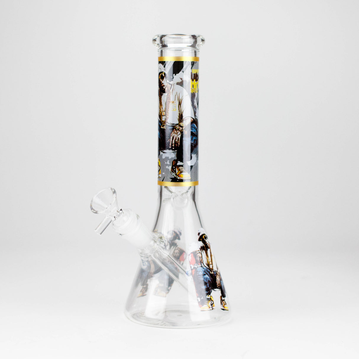 10" Hip Hop Design Glass Beaker Bong
