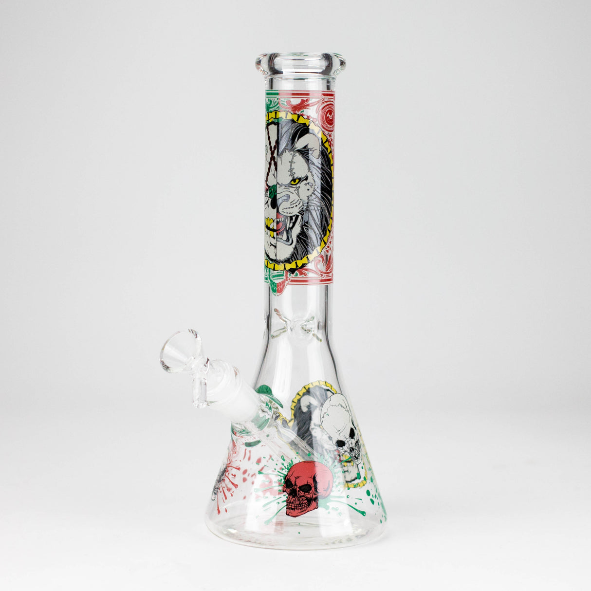 10" Glow-in-the-Dark Monster Design Glass Beaker Bong
