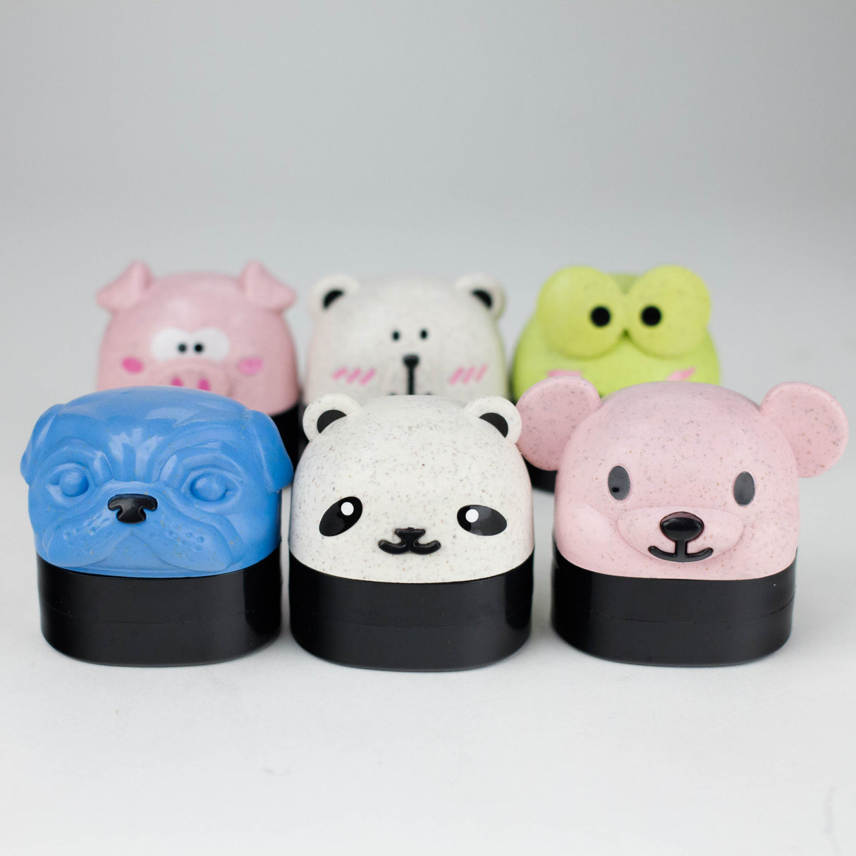 2.5" Cute Animal Design Metal Grinder 4 Layers - Box of 6 Display Pack 777 Smoke