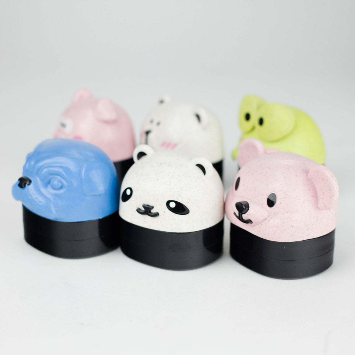 2.5" Cute Animal Design Metal Grinder 4 Layers - Box of 6 Display Pack 777 Smoke