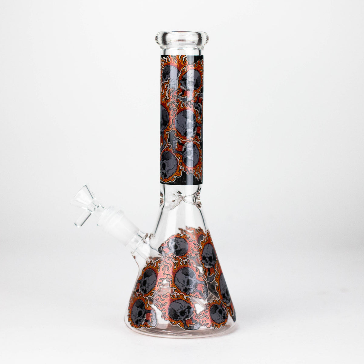 10" Furious Skull Design Glass Beaker Bong-Glow in the dark Glass Bong 777 Smoke