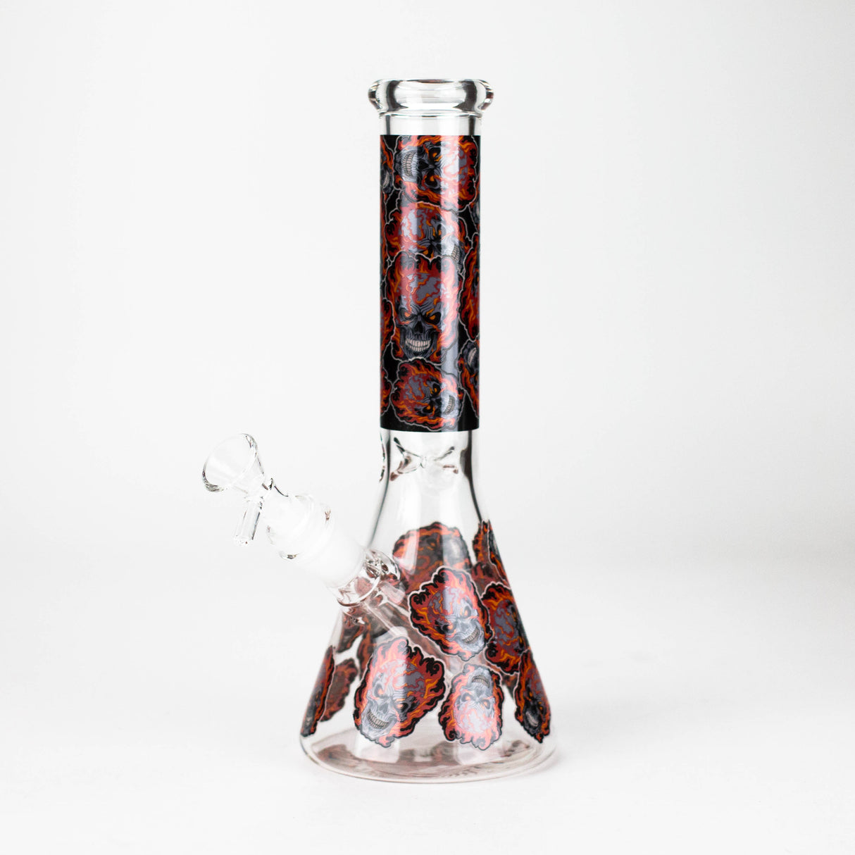 10" Furious Skull Design Glass Beaker Bong-Glow in the dark Glass Bong 777 Smoke Desgin3