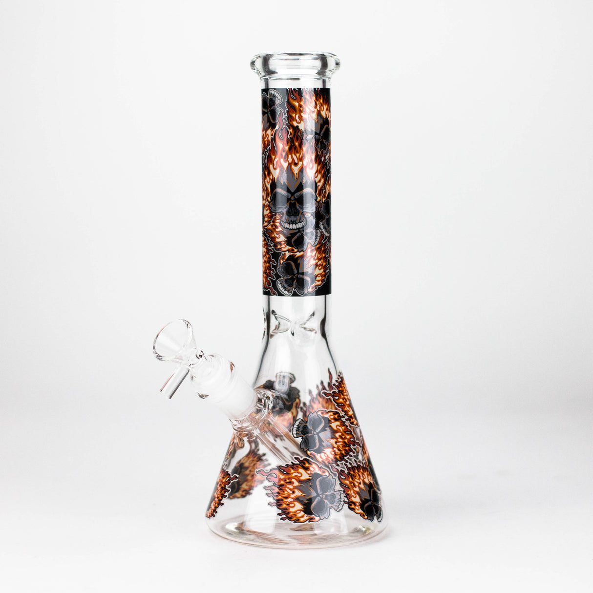 10" Furious Skull Design Glass Beaker Bong-Glow in the dark Glass Bong 777 Smoke Design4