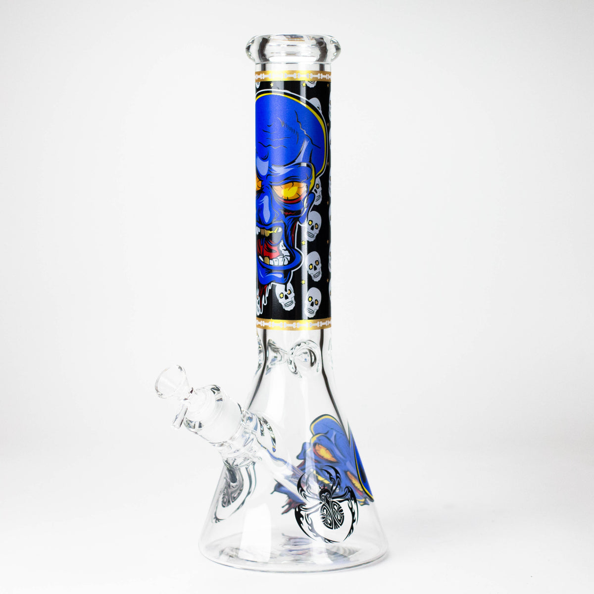14" Monster Design 7mm Thick Heavy Duty Glass Beaker Bong Glass Bong 777 Smoke Design3