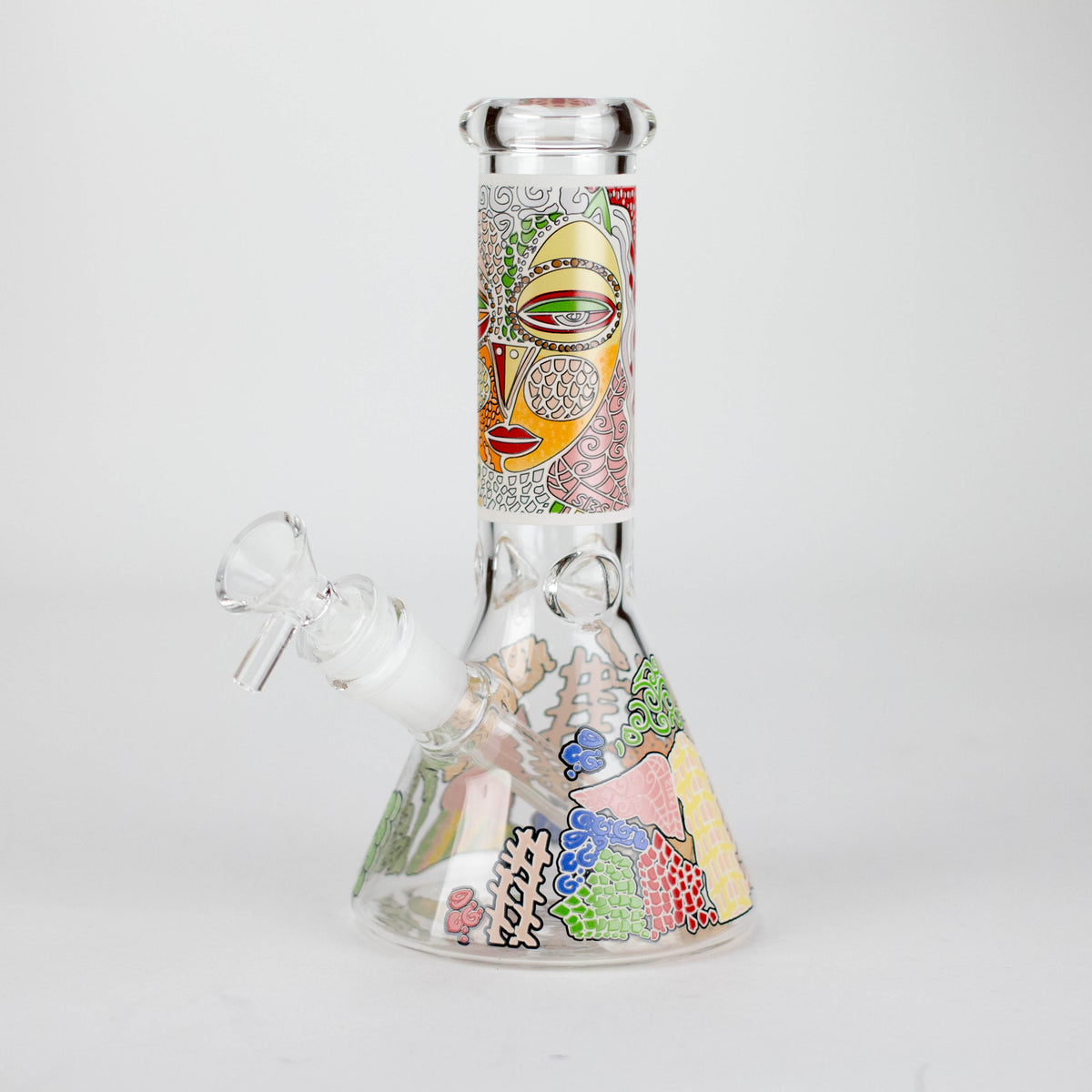 8" Abstract Art Design Glass Beaker Bong Glass Bong 777 Smoke Design2